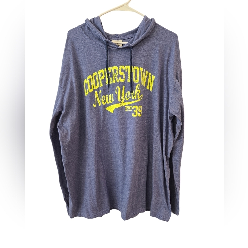PRAIRIE MOUNTAIN COOPERSTOWN , NY LONG SLEEVE T-SHIRT HOODIE. SIZE  2XL.